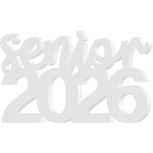 Senior 2026 Sign Graduation Decorations Class of 2026 Photo Booth Props for Photoshoot, Graduation Table Centerpieces Senior 2026 Letter Sign for Senior Night Decor Grad Party Supplies - White