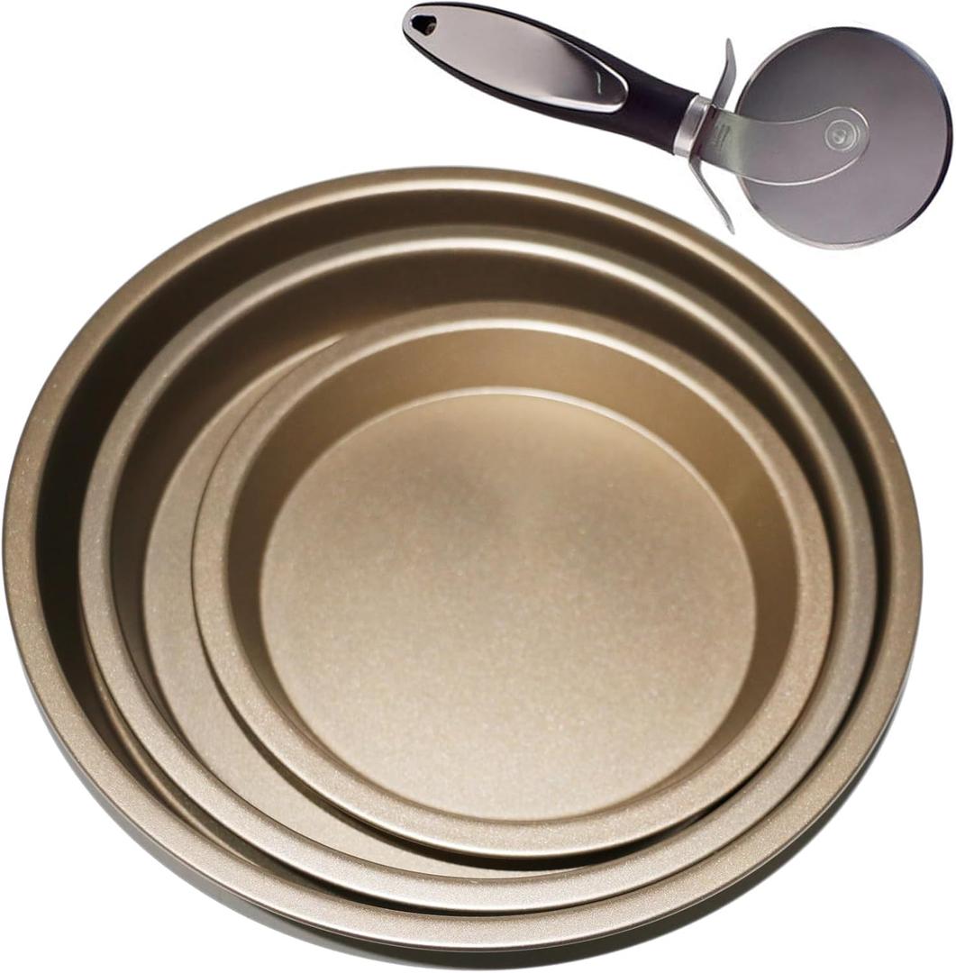 Pizza Baking Pan, 6-8-9 inch Baking Tray for Home Use Carbon Steel Bakeware Pizza Pan Round Pizza Circular Baking Tray for Home Restaurant Kitchen Baking Supplies.