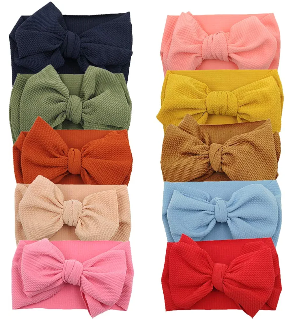 Baby Headbands for Girls Nylon Hair Bows Turban Knotted Headwraps for Newborn Infant Toddlers Kids