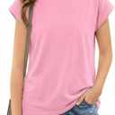Girls Cap Sleeve T Shirts Kids Summer Crewneck Solid Tops Tees 5-14 Years (Pink)