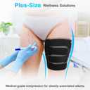 Plus Size Thigh Compression Wrap for Lymphedema & Swelling Relief, Adjustable Thigh Sleeve for Circulation & Muscle Recovery, Support for Men and Women (Tall, 2XL) (Black, XXL)