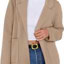 ANRABESS Womens Sweater Blazer 2025 Fall Cardigan Chunky Knit Jacket Coats Dark Khaki Small