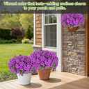 Artificial Flowers Fake Plants for Outdoors Spring Decoration, 13Bundles Silk Realistic UV Resistant Faux Flowers for Outside Planter Porch Yard Patio Garden Home Indoor, Purple