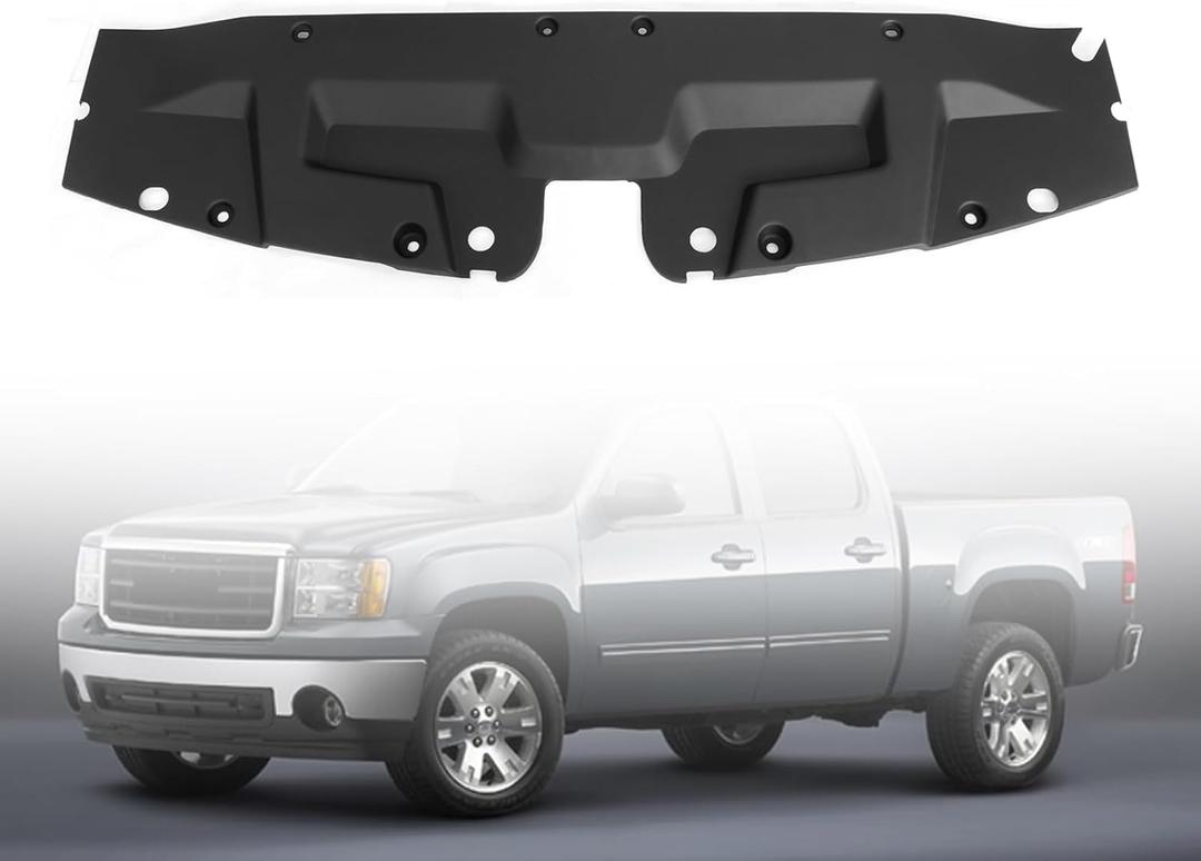 Upper Radiator Support Cover Compatible with 2007 2008 2009 2010 2011 2012 2013 GM-C Sierra 1500 2500 HD 3500 HD Replacement for 22737377, GM1224126 Plastic