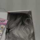 MINLEE Silver Gray Wig with Bangs for Women 14 Inch Short Bob Wavy Curly Wig Gray Hair Wigs Heat Resistant Synthetic Wigs