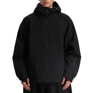 GSOU SNOW Mens Ski Jacket Baggy Snowboard Jacket Womens Insulated Snow Jacket Waterproof Windproof Loose Ski Coat for Skiing (Small, Black)