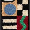 Aesthetic Phone Case for iPhone 15 Pro Max, Retro Checkered Fluffy Carpet Case, Winter Fuzzy Case for iPhone 15 Pro Max (Geometric Checkered)