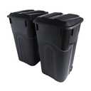 United Solutions 32 Gallon Wheeled Outdoor Garbage Can with Attached Snap Lock Lid and Heavy-Duty Handles, Black, Heavy-Duty Construction, Perfect Backyard, Deck, or Garage Trash Can, 2 Pack