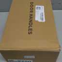 1 Pack Gold Front Door Handle and Deadbolt Set Reversible Lever Entry Lock Handleset with Key Single Cylinder (Satin Brass)