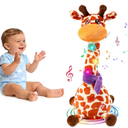 LLUKEME Dancing Talking Giraffe Toy, Stuffed Animal Baby Toy Repeating What You Say, Glowing Musical Electronic Giraffe Gifts for Toddlers 13 Years Old (New Giraffe)