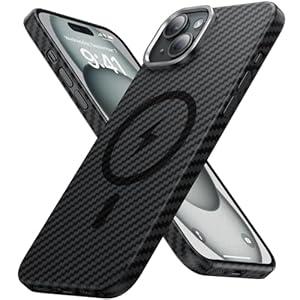 Diaclara Slim Magnetic Series Designed for iPhone 15 Case 6.1'', [1500D Aramid Fiber] [Built in Magnet Ring] Strong Compatible with Mag-Safe, Protective Shockproof Bumper for iPhone 15, Black