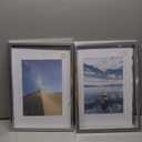 KINLINK 12x16 Picture Frame Silver, Wooden 16x12 Photo Frames with Plexiglass for 11x14 Picture with Mat or 12x16 Without Mat, Perfect for Art Wall and Tabletop Display 12 x 16 frame Set of 2