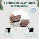 IDZO Interlocking Deck Tiles - 10PCS Waterproof Acacia Wood Patio Tiles, Flooring Tiles for Both Indoor and Outdoor - Decking Checker Pattern, 12 x 12 x 0.9 Inches, Dark Brown, 12 Slats, Checkered Pattern
