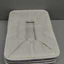 HOdo Home 15.811.89.5 In/3PCS Storage Bins, Fabric Bin with Drawstring Closure and 2 Bold Handles, Collapsible Large Canvas Baskets for Organizing Shelf Nursery Home Closet (White and Grey)