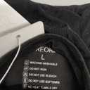 REORIA Women's Sexy Round Neck Long Sleeve Trendy Front Twist Knot Sheer Mesh Ruched Going Out Bodysuits Tops (Large, Black)