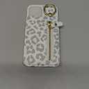 DEYHU for iPhone 13 Mini Phone case with Card Holder with Compatible magsafe Magnetic, Key Chain PU Leather Flip Kickstand Detachable 2-in-1 Wallet case for Apple13Mini Women Men-White Leopard