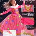 Princess Dress up for Girls Blue Costume for Kids Deluxe Fancy Dresses Halloween Birthday Party Carnival Outfit (Blue)