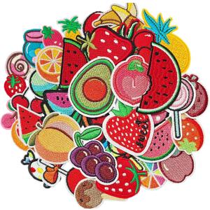 AXEN Fruit Iron on Patches, Fruit Themed Patches Embroidered Applique for Clothing, Jackets, Hats, Backpacks, Jeans