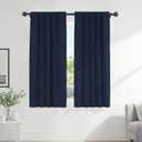 PONY DANCE Navy Curtains for Bedroom - Kids' Room Blackout Drapes Thermal Insulated Window Covering Room Darkening Privacy Protect, 42 x 63 Inches, Navy Blue, 2 PCs
