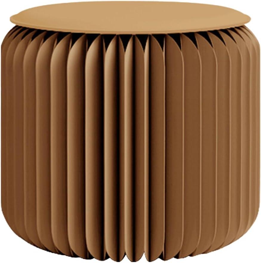 Folding Stool - 12Inch Home Furniture 660lb Load Capacity Foldable Paper Stool - Eco-Friendly Kraft Paper Honeycomb Design,Foldable to 1.2",Brown Modern Minimalist Stool for Living Room(Brown)