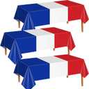 2 x Oudain 3 Pcs Red White Blue Table Cloths 4th of July Party Decorations 250th Patriotic Tablecloths Independence Day Disposable Plastic Tablecloth 54"x108" Memorial Day Decoration Party Supply