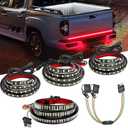 Nilight 3PCS 60 Inch Truck Bed Light Strip Bundle with Tailgate Bar 60" Triple Row 504 LED Strip 4 Way Flat Trailer Y-Splitter Extension Harness for Cargo Pickup Truck SUV RV Boat