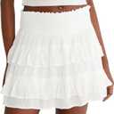 AEROPOSTALE Women's Tiered Mini Skort (White, XXL)