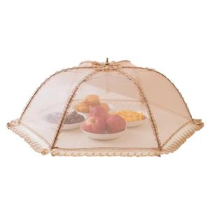 2 PCs Food Nets for Outdoors,24"Fruit Cover Against Fruit Flies,Picnic Food Covers Mesh Reusable Collapsible for Picnics,Outdoor Camping, BBQ Accessories Kitchen & Dining (Brown)