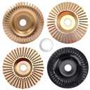 4 PCs Wood Carving Disc Set, for 4" or 4 1/2" Angle Grinder with 5/8" Arbor Grinding Wheel Shaping Disc for Wood Cutting Grinder Cutting Wheel Attachments(Gold+Black)