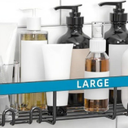 Moforoco Large Shower Caddy Shelf Organizer Rack, Self Adhesive Black Bathroom Shelve Basket, Home Farmhouse Wall Inside Organization and Storage Decor Rv Accessories