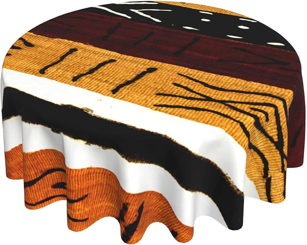 FREEHOTU African Tribe Kente Round Tablecloth Thicken Desk Cloth Washable Table Cover Table Cloth for Kitchen Daily Dinning Party Tabletop Decor 60 Inch FREEHOTU African Tribe Kente Round Tablecloth Thicken Desk Cloth Washable Table Cover Table Cloth for Kitchen Daily Dinning Party Tabletop Decor 60 Inch