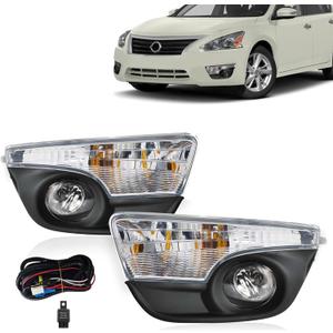 Pair Fog Light & Corner Turn Signal Lamp Assembly Fit for 2013-2015 Altima W/Wiring Driver and Passenger Side NI2531118