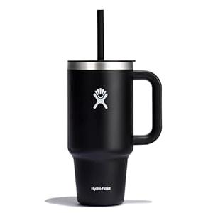 Hydro Flask 32 Oz Travel Tumbler with Handle, Lid and Straw - Insulated Stainless Steel in Black