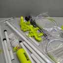 Complete Portable Badminton Set - Quick & Easy Setup - 4 Rackets 2 Birdies Shuttlecock, 1 Net & Badmington Pole Frame for Backyard Park & Beach Games, Indoor Outdoor Sports Equipment for Family Fun