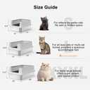 FURTIME Stainless Steel Cat Litter Box with Lid, Metal Kitty Litter Box for Small Cats, Kitten Litter Boxs with Scoop and Mat, Non-Sticky, Anti-Leakage, Easy to Clean, 17"x13"x8.4" (Small)