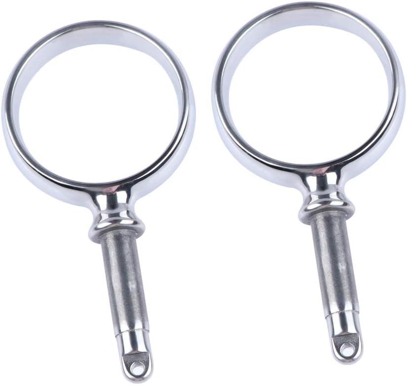 Hoffen Boat Stainless Steel Oarlock Socket Side Mount Rowlock Paddle Brackets, Oar Locks for Small Boat Dinghy Canoe,Dinghy, Lifeboat (2 Pack)