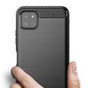 2 x Galaxy A22 5G Case, Soft TPU Slim Fashion Protective Phone Cover with HD Screen Protector (Black Brushed TPU)