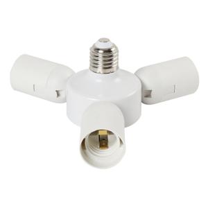 3 in 1 E26/E27 Socket Splitter Use for E26/E27 Standard Base Bulbs Medium Socket White (3 in 1)