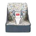 Nuby Easy Go Booster Seat - Travel Booster Seat for Babies and Toddlers with 3-Point Harness - 9+ Months - Beige Safari Print