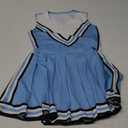Olivia Cosplay Cheerleading Uniform Blue Tops Skirt Cheer Outfits Women Halloween Costume (Small)