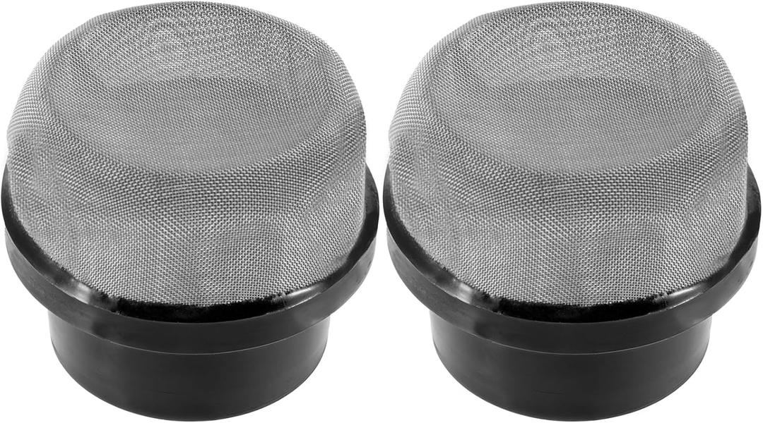 Grevosea 190106Z Air Bleeder Screen Cap, 2 Pcs Spa Filter Pipe Mesh, Stainless Steel & ABS Replacement Parts, Compatible with Most Pool Filters, Easy Installation Durable and Reliable Black