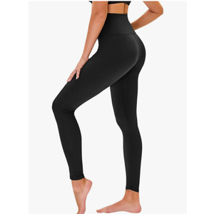 High Waisted Leggings for Women - No See Through Tummy Control Cycling Workout Yoga Pants, Black, S-M