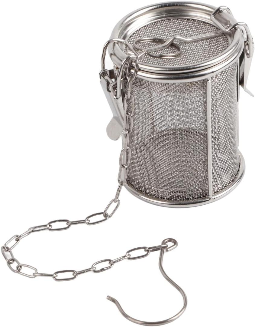 AUNMAS Stainless Steel Seasoning Strainer, Tea Strainer Infuser with Chain, Soup Seasonings Seperation Basket Filter Tea Steeper for Brew Tea (1#)