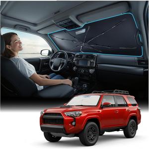 Nmoiss Windshield Sun Shade Umbrella Custom Fit for Toyota 4Runner 2010-2026 Accessories, [Vinyl Coating Heat Shield] Protect Car from Sun Rays & Heat Damage Keep Cool and Protect Interior