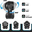 Moka SFX Moving Head Light 19x15W Beam Wash Zoom Stage Lights RGBW 4 in1 LED DJ Lights by Sound Activated Auto DMX Control for Stage Effect Dj Disco Nightclub and Party