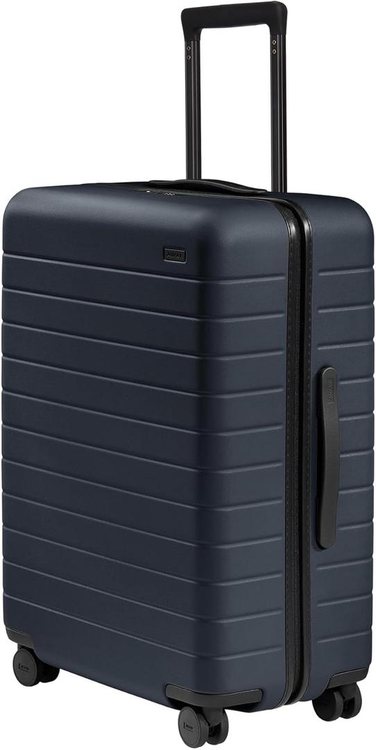 Away Medium Checked Luggage, Lightweight Hard Shell Suitcase with Spinner Wheels, Durable Rolling Luggage, TSA Lock, 26 Inch, Navy Blue