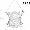 Double Ring Crab Trap - Steel Ring Crab Net, 24" Top, 20" Bottom, 50' Rope, Bait Bag, Clip, Gauge for Dungeness, Rock and Blue Crab, Double Ring Crab Trap Kit