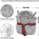 Highland Cow Stuffed Animal, 12 Inch Highland Cow Pillow Soft Fluffy, Cow Pillow for Birthdays Party Farm Home Decor (Grey)