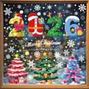 235Pcs Christmas Window Clings 2026 Merry Christmas Window Decals Snowflake Elk Windows Decorations Double-Sided Colorful Christmas Tree Holiday Windows Static Clings for Class Stickers (Style03)