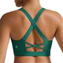 RUNNING GIRL Sports Bra for Women, Molded Cup High Impact Sports Bras for Women with Sewn in Pads (Green, L)